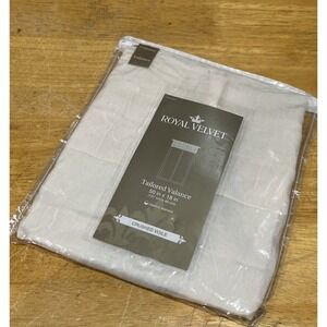 Royal Velvet Ivory Crushed Voile  Tailored Valance 50" x 18"